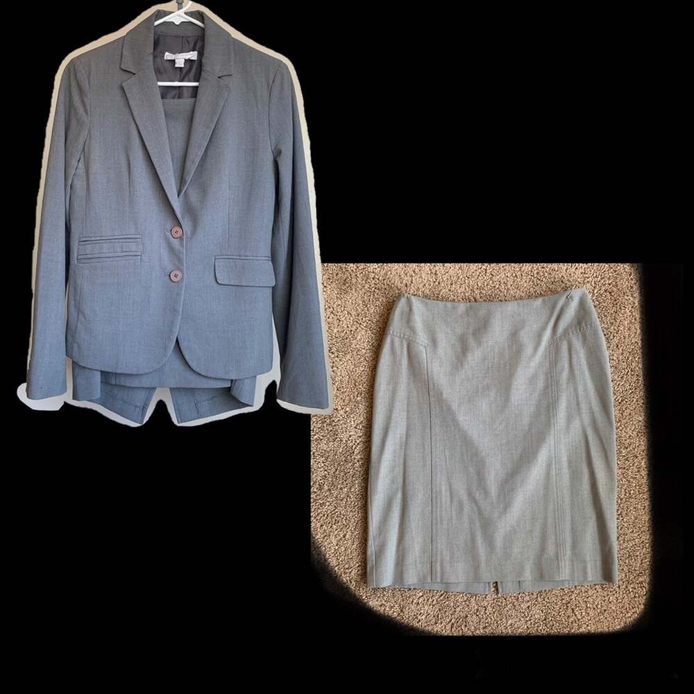 Beautiful Gray New York & Co Skirt Suit / Pantsuit